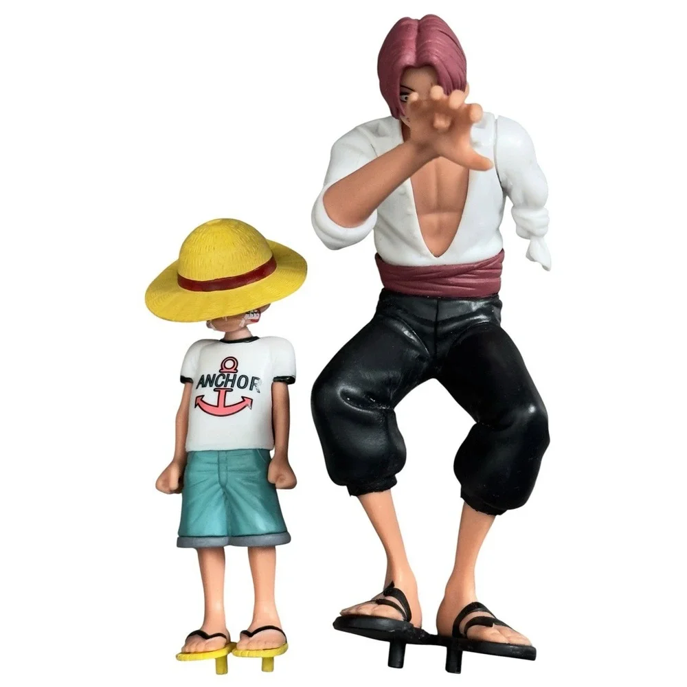 One Piece Anime Figure Shanks and Kid Luffy Action Figure‎ Statue Toy READ